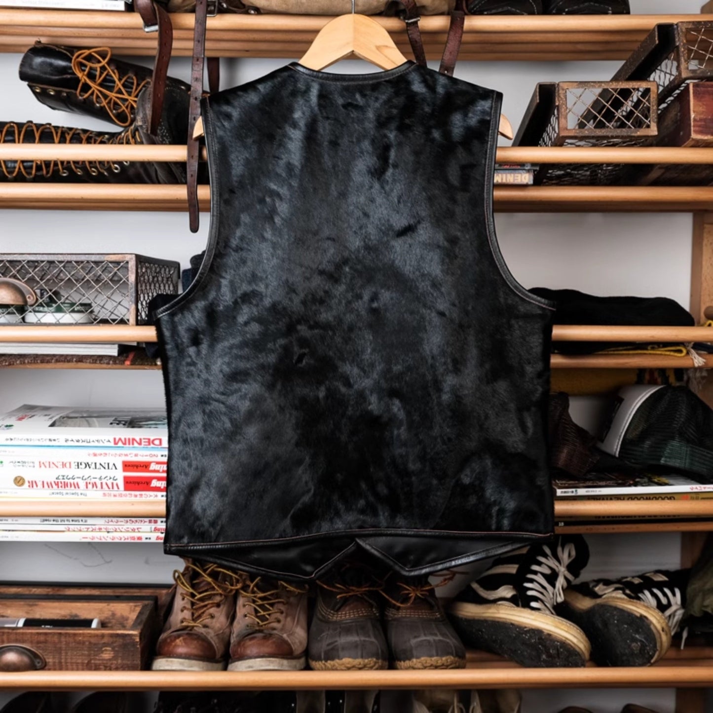 ◆オーストラリア産牛毛皮ハラコ◆ウエスタンベスト◆S~2XL