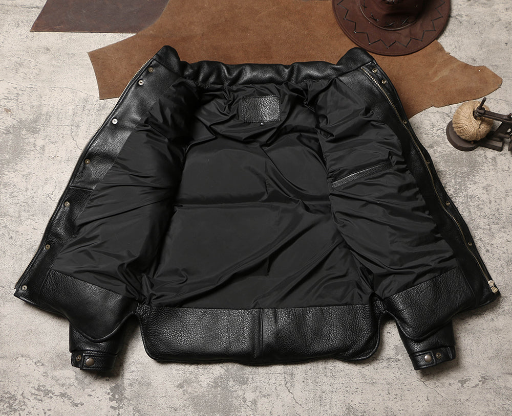 ◇カウレザーダウンジャケット◇ M~5XL