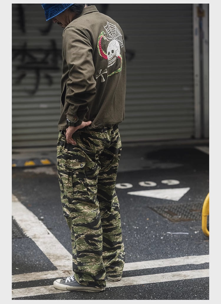 ◇60’sヴィンテージ復刻 9.5OZ コットンタイガーカモ ミリタリーパンツ◇S~2XL