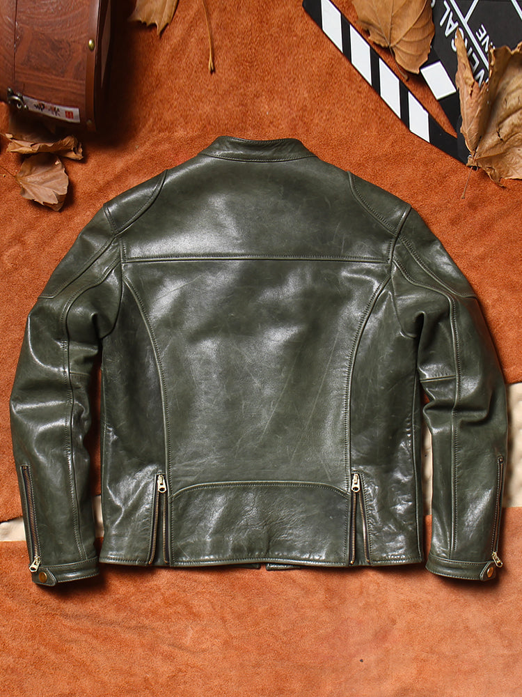 ★J100型 ホースハイドレザー シングルライダース ジャケット★M~6XL