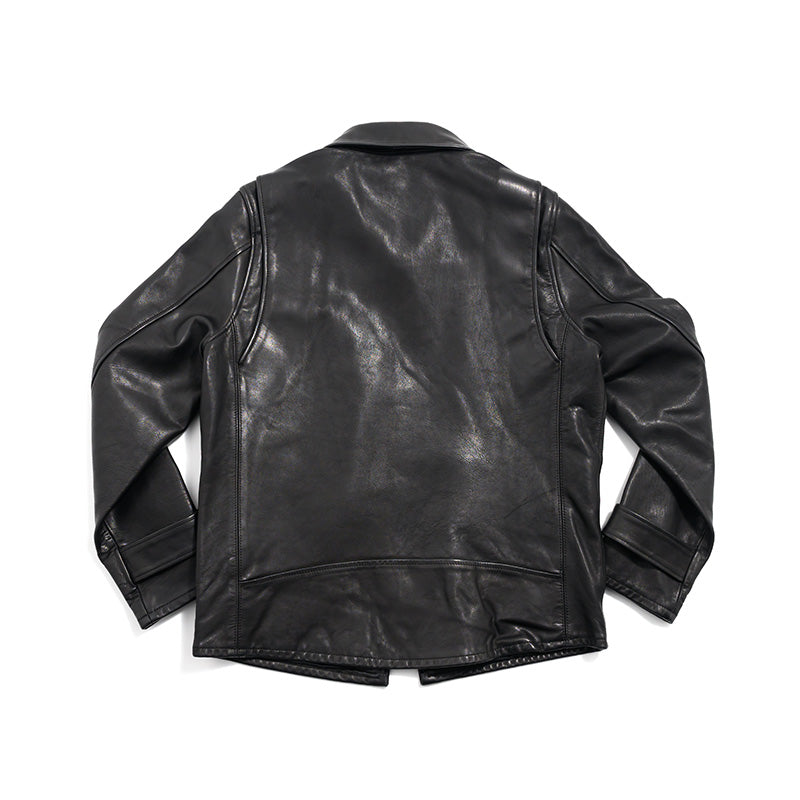 ▲ビンテージ復刻 植物タンニン鞣し 水染めカウレザー シングルライダース ジャケット▼M~3XL