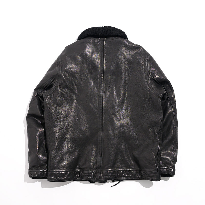 ★ヴィンテージ復刻 ★植物タンニン鞣しゴートレザー N-1デッキジャケット★M~2XL