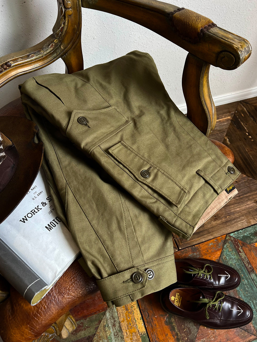 2色展開◇ヴィンテージ復刻デザイン ジャングルクロスコットン使用 ワークパンツ◇S~3XL