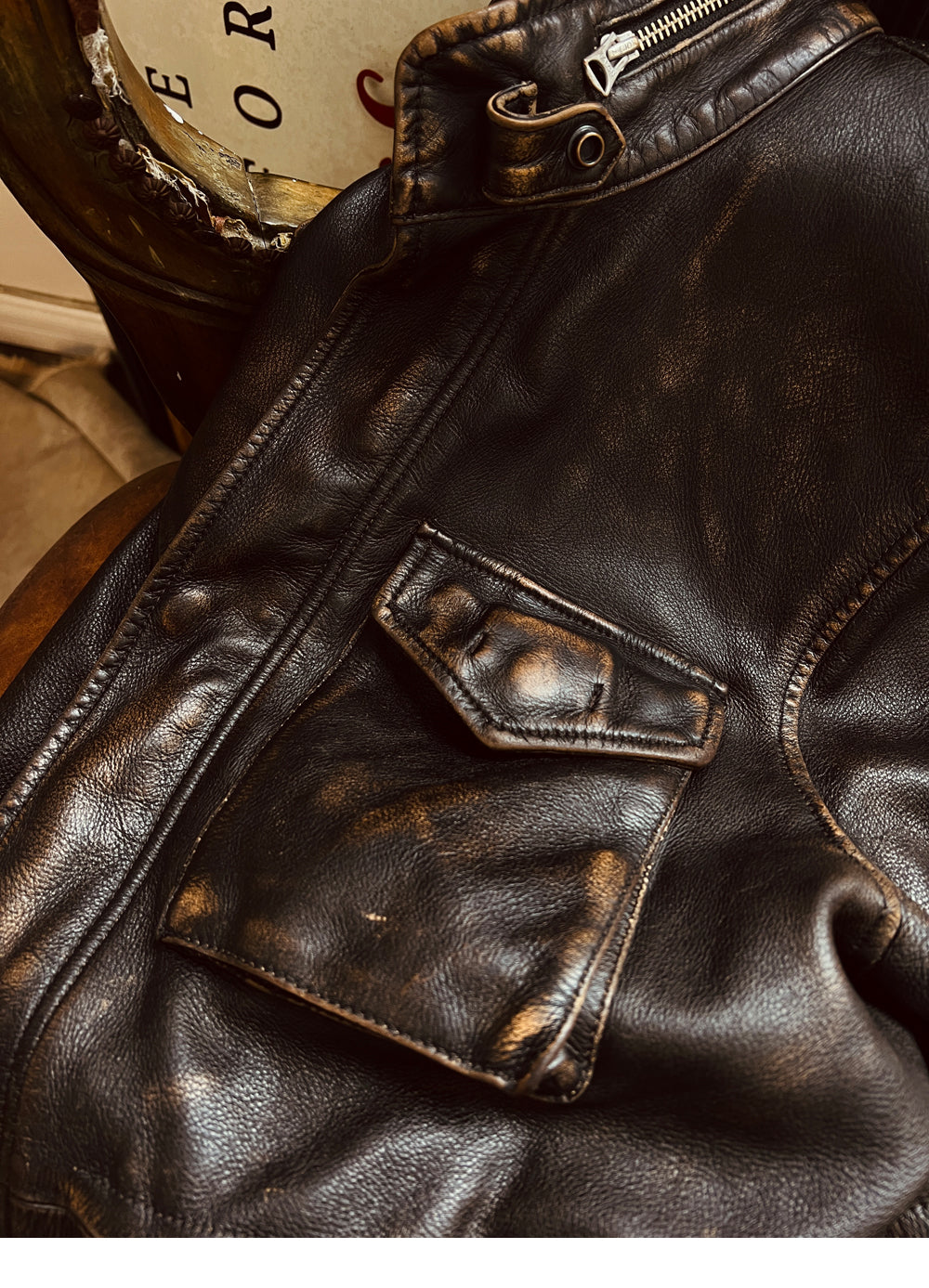 ▲抜群のヴィンテージ加工 カウレザー M-65 ジャケット▼S~3XL