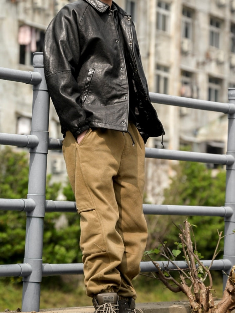 ★植物タンニン鞣し ウォッシュ加工 シープレザーコーチジャケット★M~XL