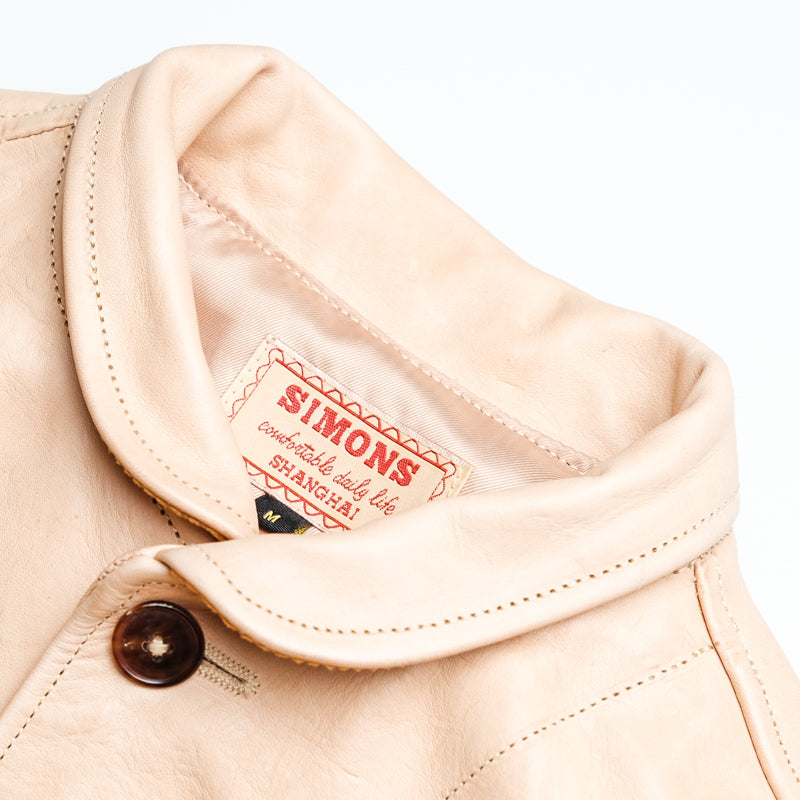 スペシャル★★植物タンニン鞣し ホースハイドレザー NAKEDカラー無染色コサックジャケット★★S~2XL