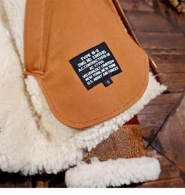 ◇オーストラリア産ムートン×ホースハイド B-3フライトジャケット◇S~4XL