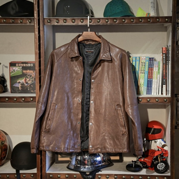★植物タンニン鞣し ウォッシュ加工 シープレザーコーチジャケット★M~XL