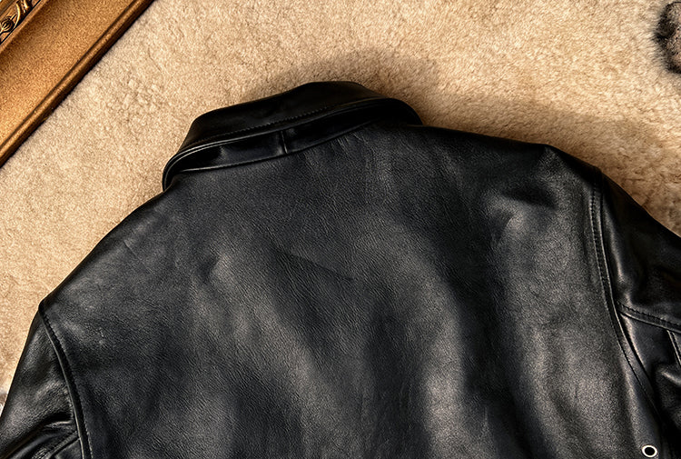 ◇ヴィンテージ復刻 ボールチェーン使用 ホースハイドレザー シングルライダースジャケット◇M~5XL