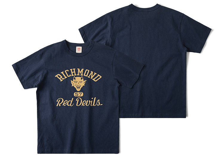 2色展開◆色味、プリントの雰囲気もGOOD◆ヴィンテージ復刻 RICHMOND REDDEVILS プリント Tシャツ◆S~2XL