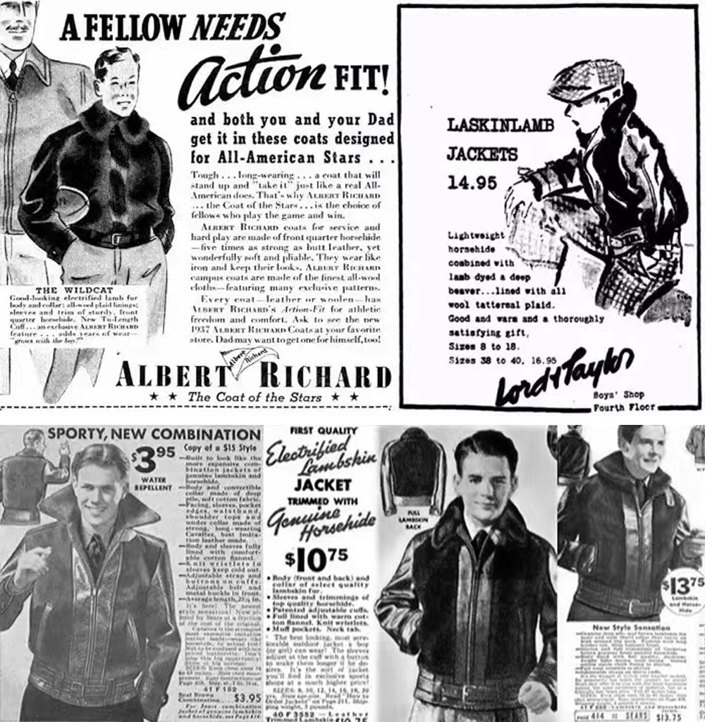 1930's ヴィンテージ復刻 茶芯ホースハイド使用 GRIZZLY JACKET ハラコ 熊ジャン