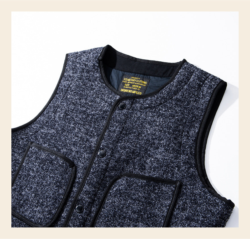 ★ヴィンテージ復刻 ウールコットン ビーチベスト★S~2XL