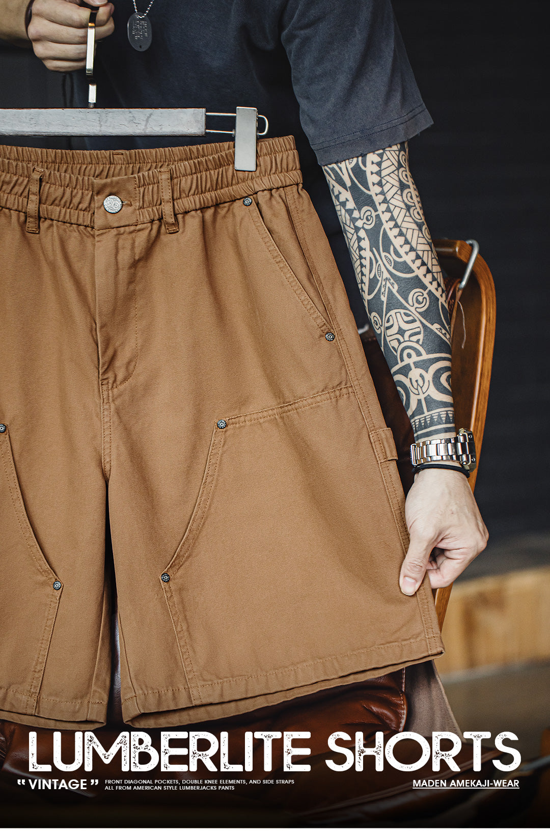 ◇ヴィンテージ復刻デザイン LUMBERLITE きこりワークーショートパンツ◇S~2XL