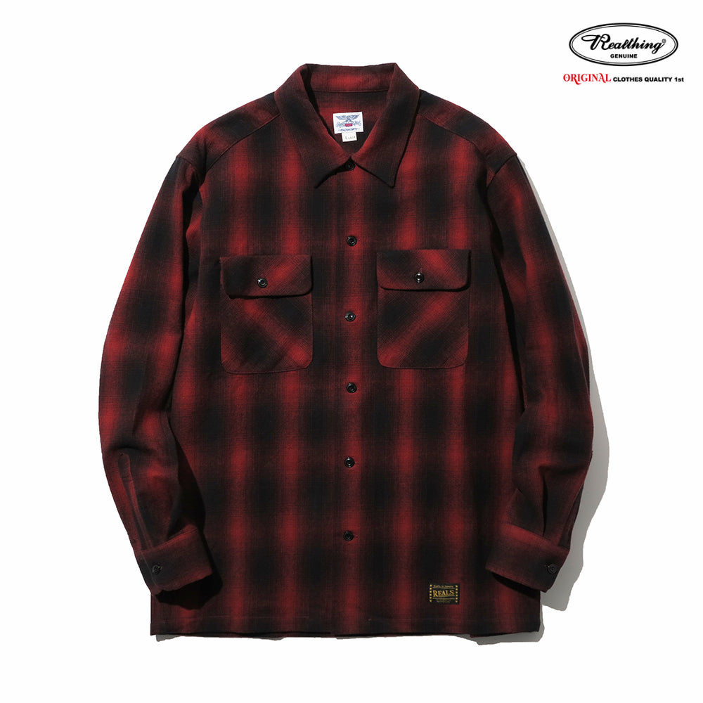 2色展開△ヴィンテージ復刻 コットンネル オンブレチェックシャツ▽S~XL