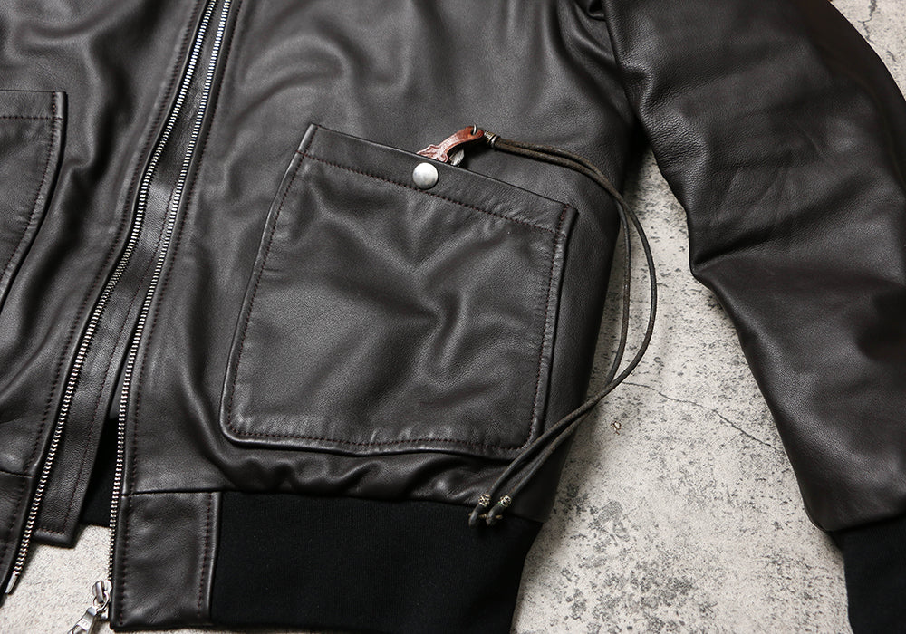 昨シーズン物売り切りセール◇グレーダックダウン使用◇シープレザー ダウンブルゾン◇ L~2XL