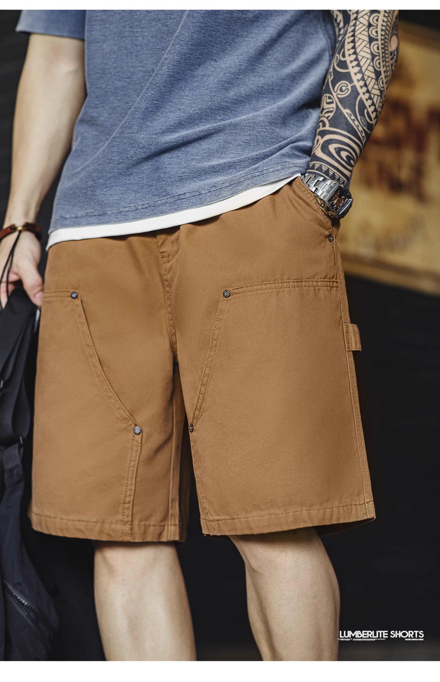◇ヴィンテージ復刻デザイン LUMBERLITE きこりワークーショートパンツ◇S~2XL