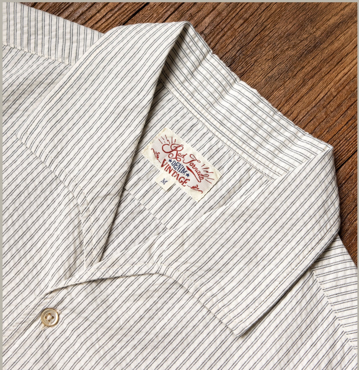 △ヴィンテージ復刻 コットンストライプ 半袖 イタリアンカラーシャツ▽S~3XL