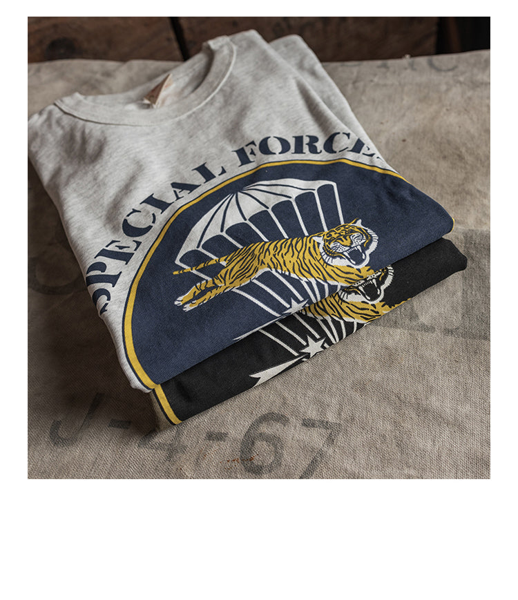 2色展開◆色味、プリントの雰囲気もGOOD◆ヴィンテージ復刻 FLYING TIGERプリント Tシャツ◆S~2XL