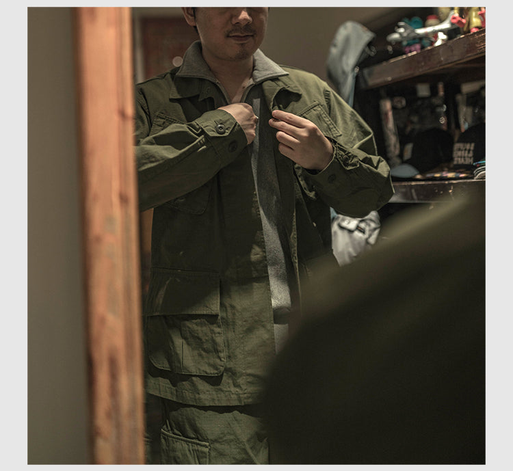 ヴィンテージ モディファイ 8.5OZ コットン リップストップ TCU ミリタリージャングルファティーグ ジャケット◇S~2XL