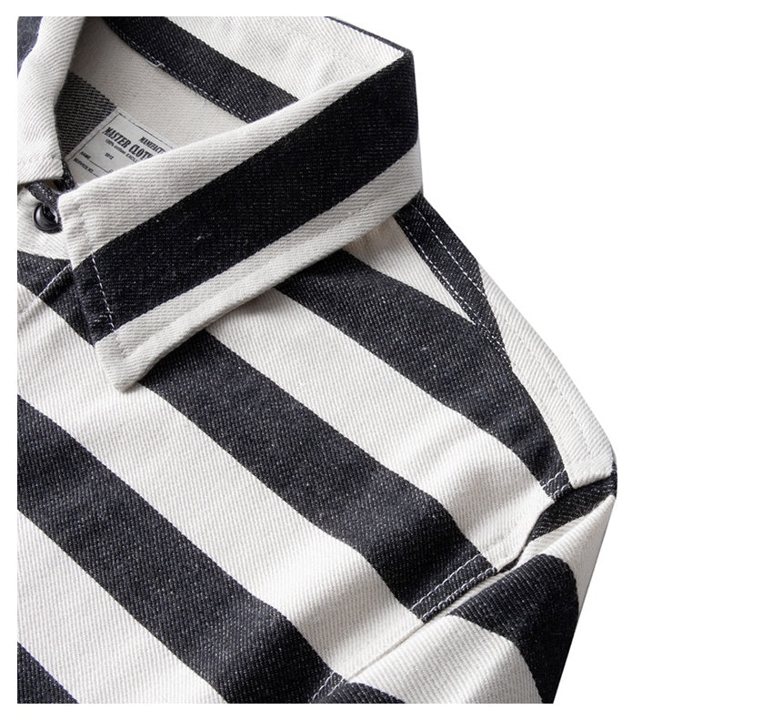 ★ヴィンテージ 復刻 コットン プリズナーシャツ★S~2XL