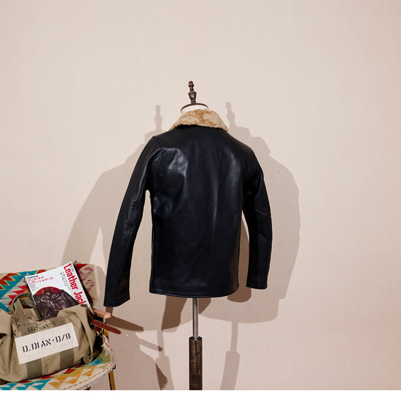 昨シーズン物売り切りSALE★ヴィンテージ復刻 カウレザー N-1デッキジャケット★S~3XL