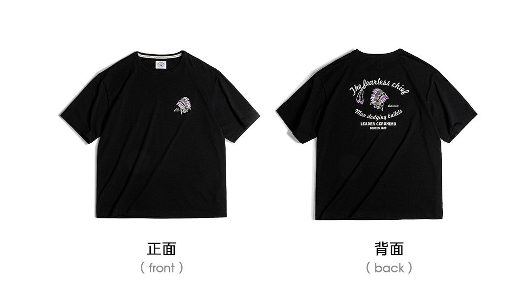 ◆ハーフスリーブ indian GERONIMOプリント Tシャツ◆S~3XL