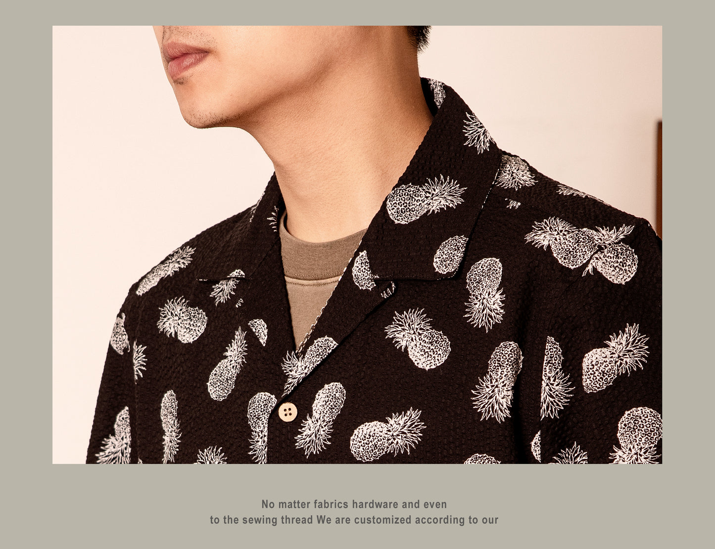 △コットン 半袖 パイナップル柄アロハシャツ▽S~3XL