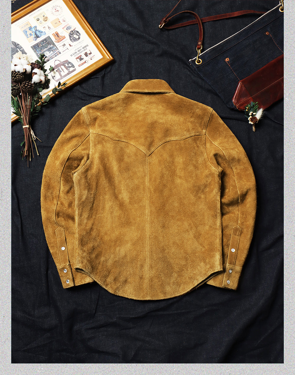 スウェードウエスタンシャツ★S~4XL