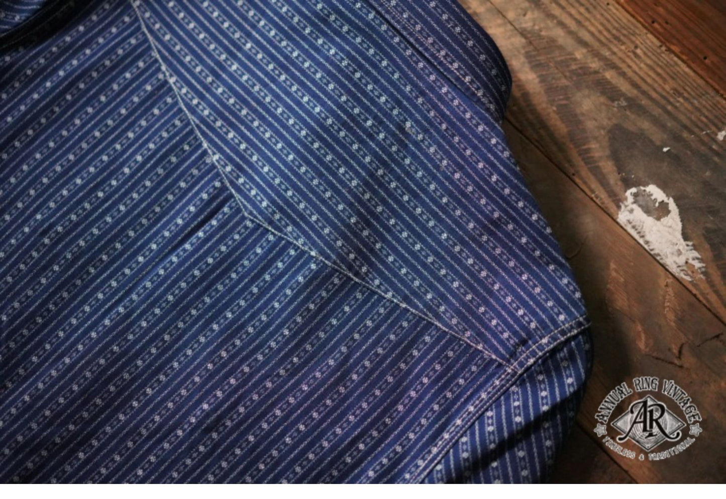 △ヴィンテージ復刻生地使用 インディゴ抜染色 ウエスタンシャツ▽S~2XL
