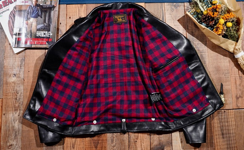 イタリア製カウレザー使用 Dポケ ダブルライダースジャケットS~4XL