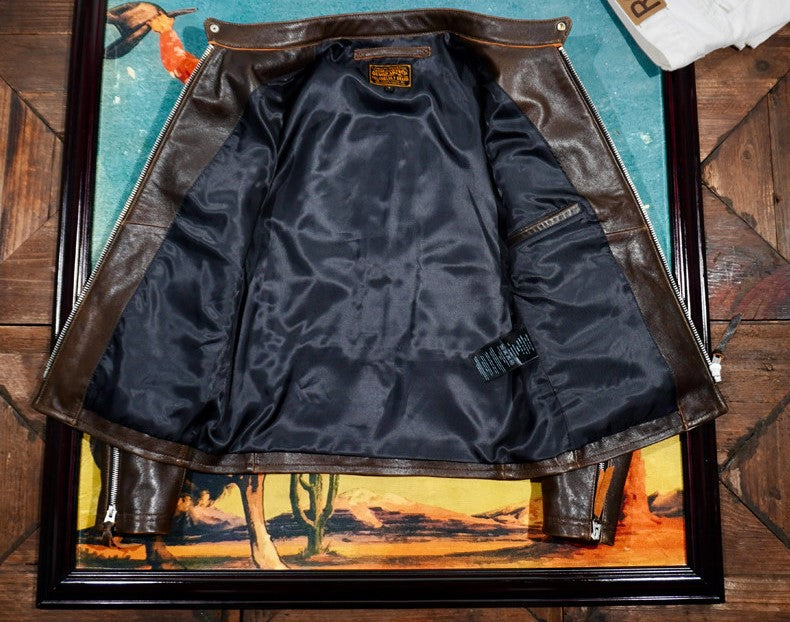 ☆ウォッシュ加工シープレザー シングルライダース ジャケット☆S~4XL