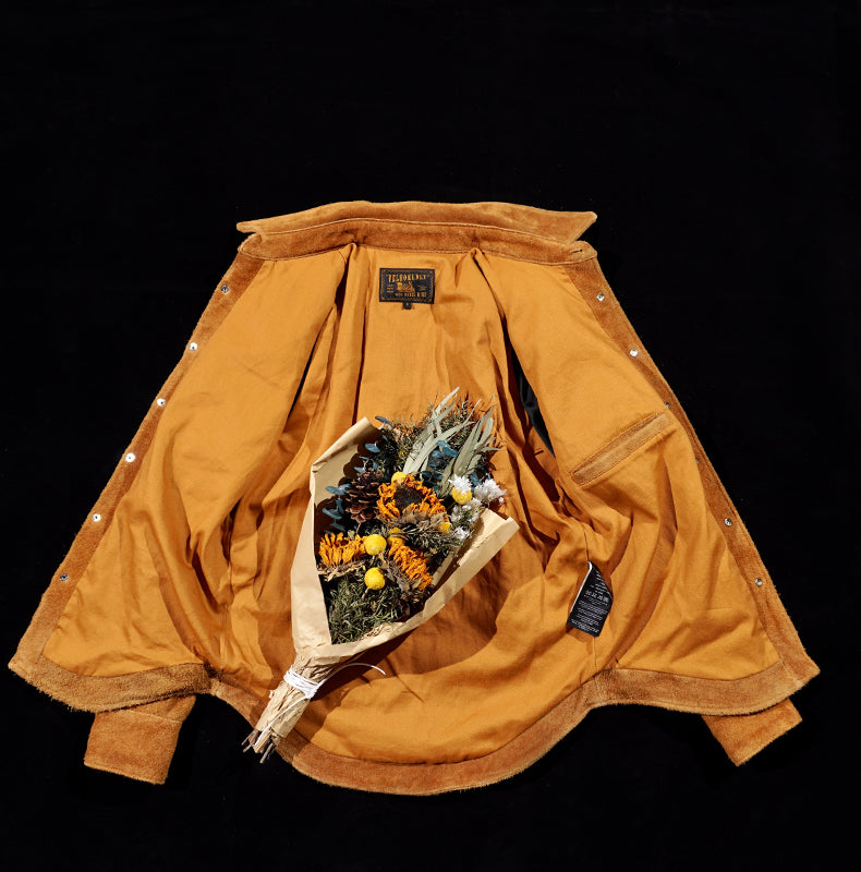 ★カウレザー スウェード ウエスタンシャツ★S~4XL