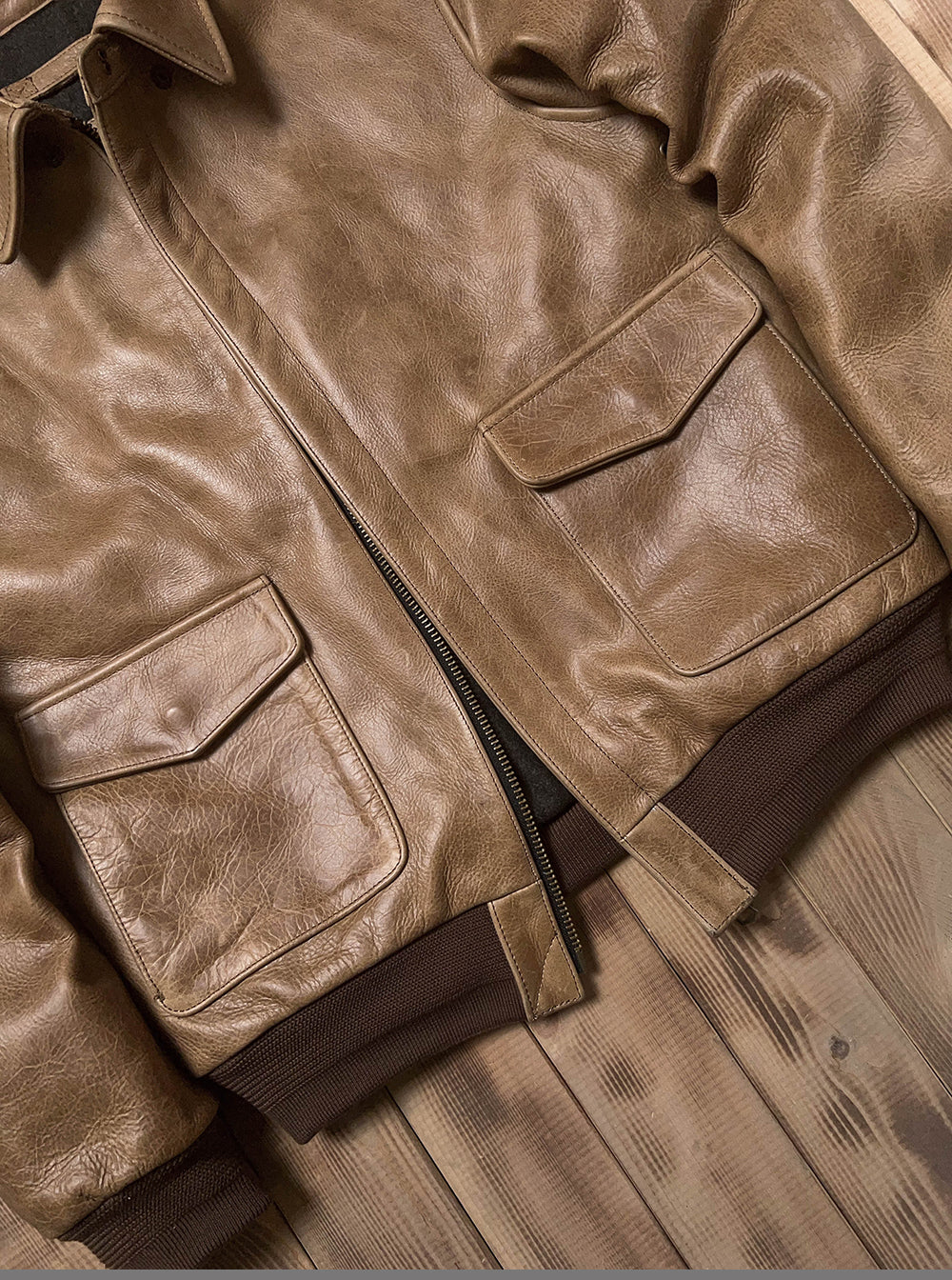1.7mm極厚◇◇ヴィンテージ復刻 オイルフィニッシュカウレザーA-2ジャケット◇◇M~5XL