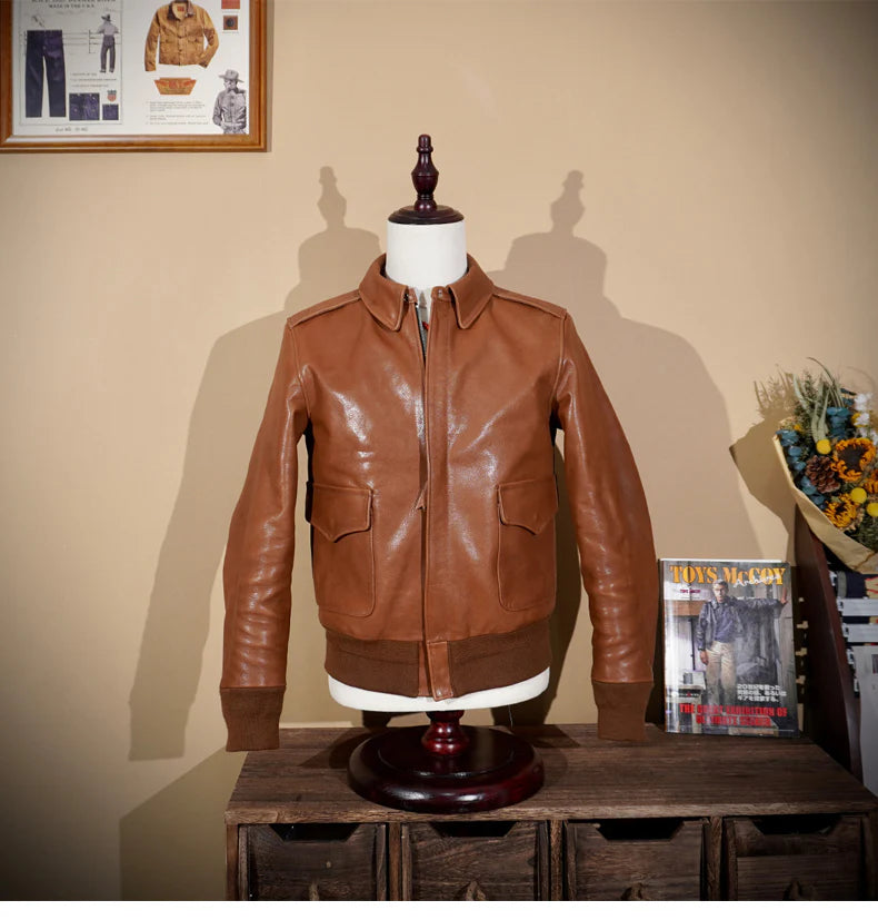 90s レザージャケット 短丈 ラムレザー ブラウン 茶色 【公式通販】