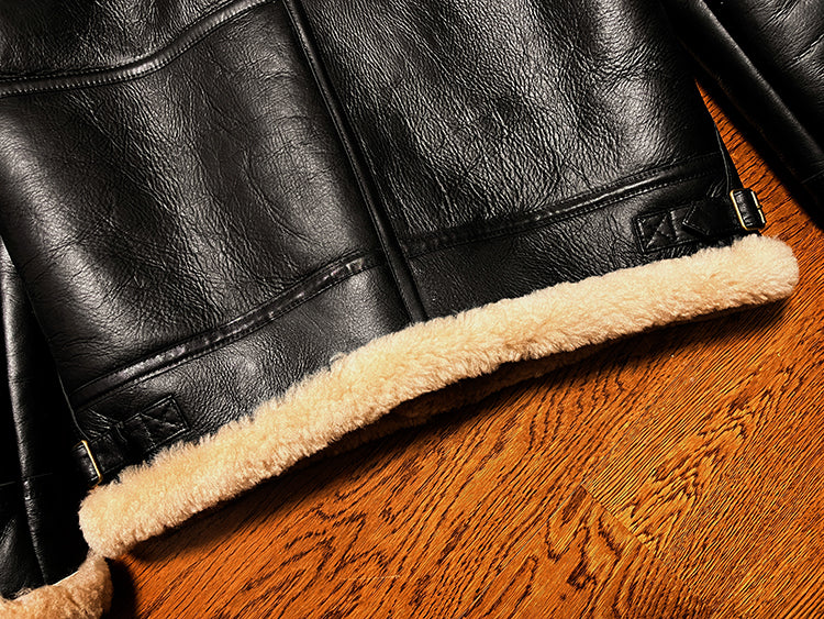 ◆◆オーストラリア産ムートン B-3フライトジャケット ブラック◆◆