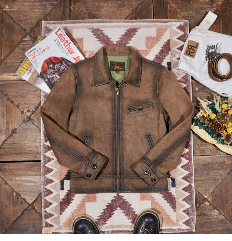 1940's VINTAGE復刻 カウレザー使用 スポーツジャケット S~3XL