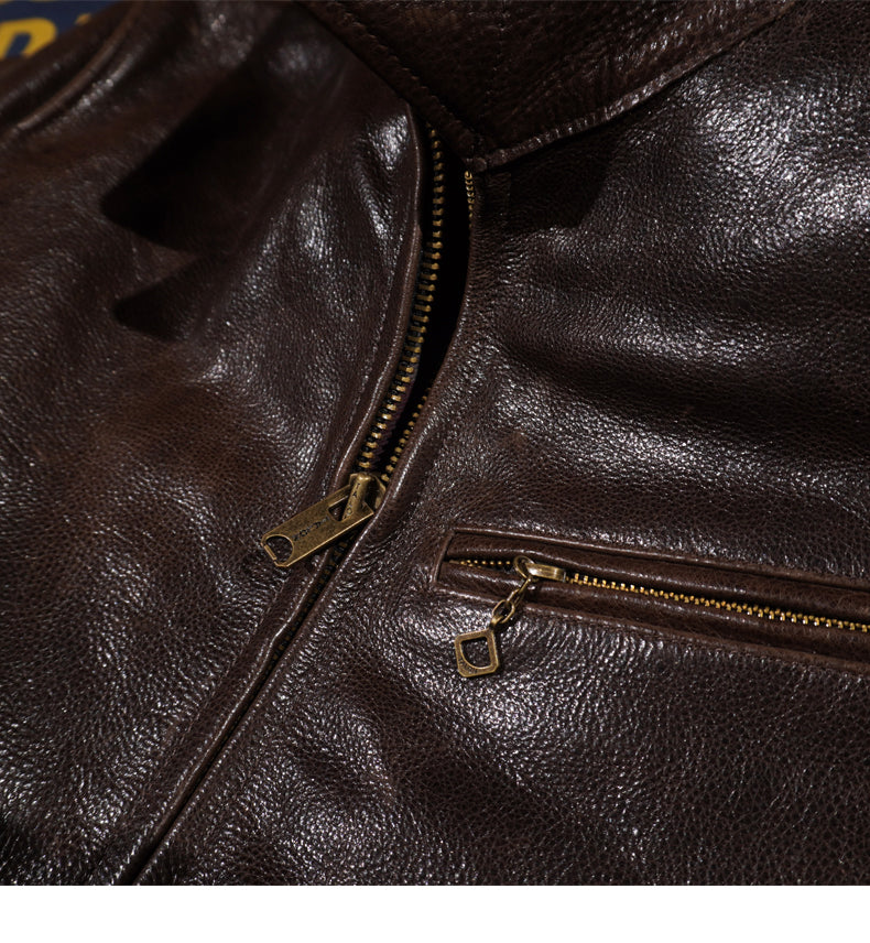 1930's VINTAGE復刻 カウレザー シングルライダースジャケット S~5XL