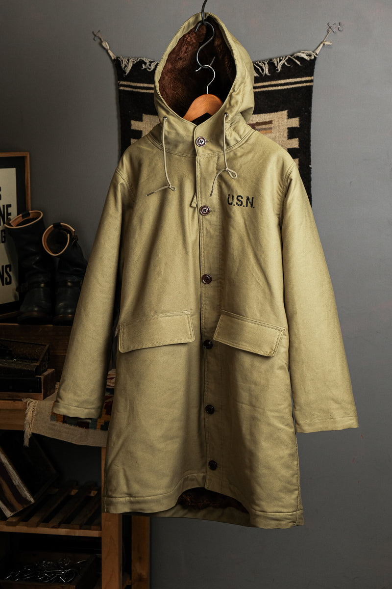 ☆ヴィンテージ 復刻 N-2 ウールアルパカ混総ボア USNデッキコート☆S~XL