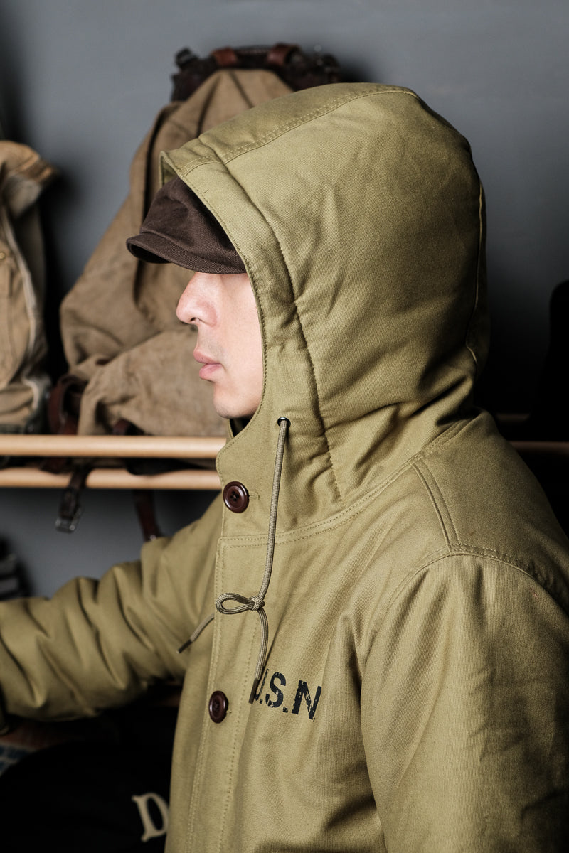 ☆ヴィンテージ 復刻 N-2 ウールアルパカ混総ボア USNデッキコート☆S~XL