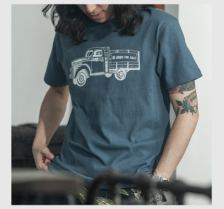 2色展開◆色味、プリントの雰囲気もGOOD◆ヴィンテージ復刻 トラックTシャツ◆S~2XL