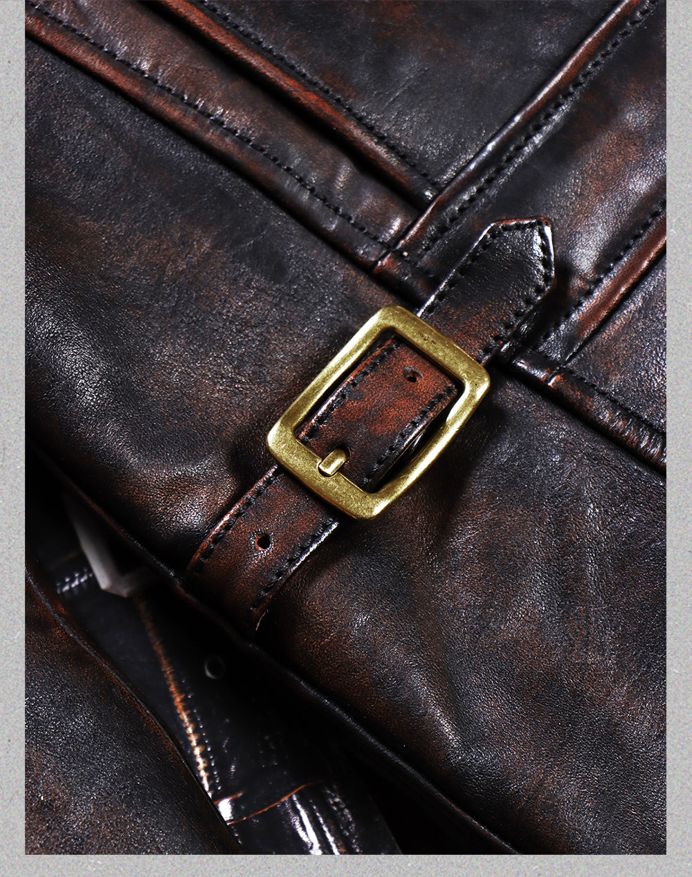 ヴィンテージ 復刻 茶芯 ホースハイド ボタン式ダブルライダースジャケットS~4XL