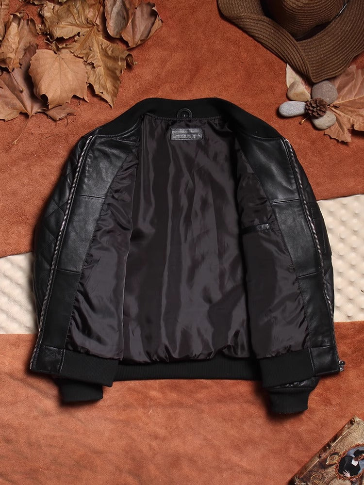 MA-1型 シープレザーキルティング フライトジャケット M~5XL