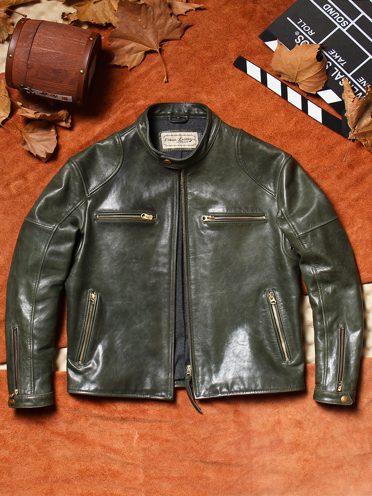 ★J100型 ホースハイドレザー シングルライダース ジャケット★M~6XL