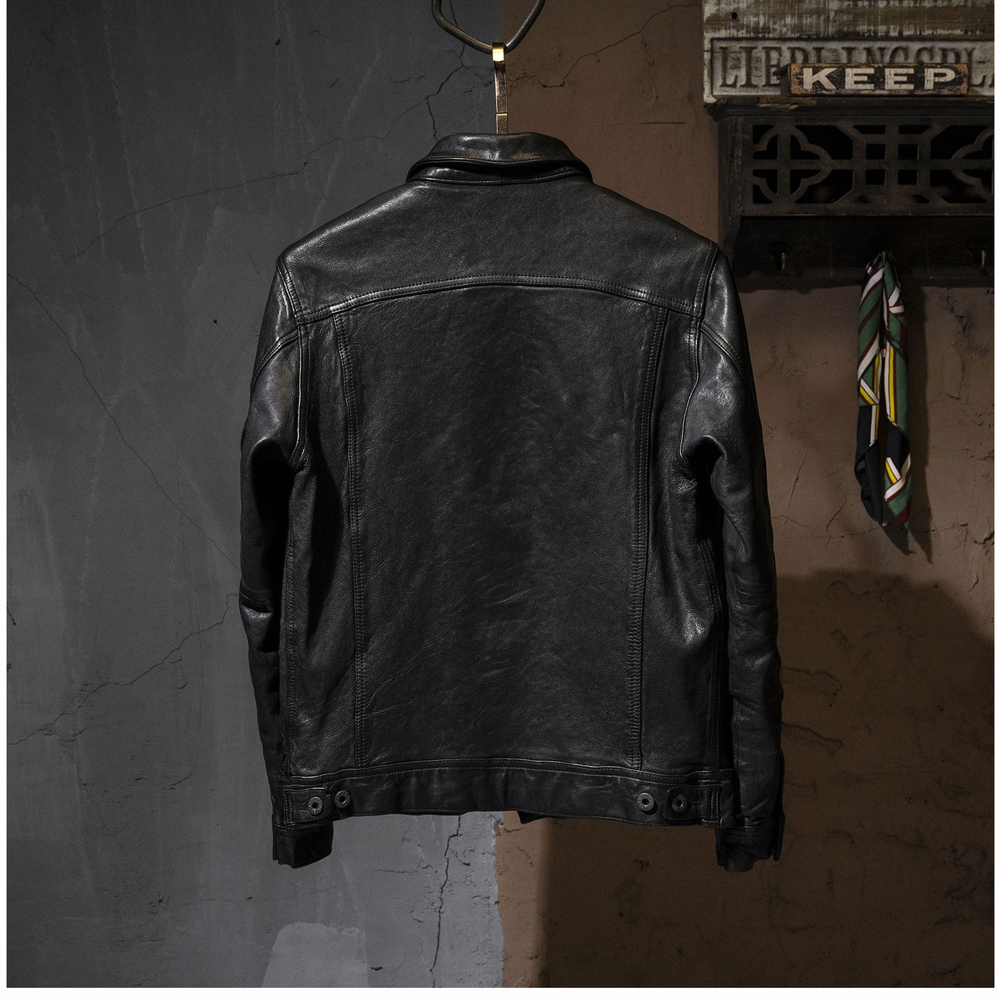 ☆101-Jスタイル 植物タンニンなめし ウォッシュ加工 シープレザージャケット☆S~2XL
