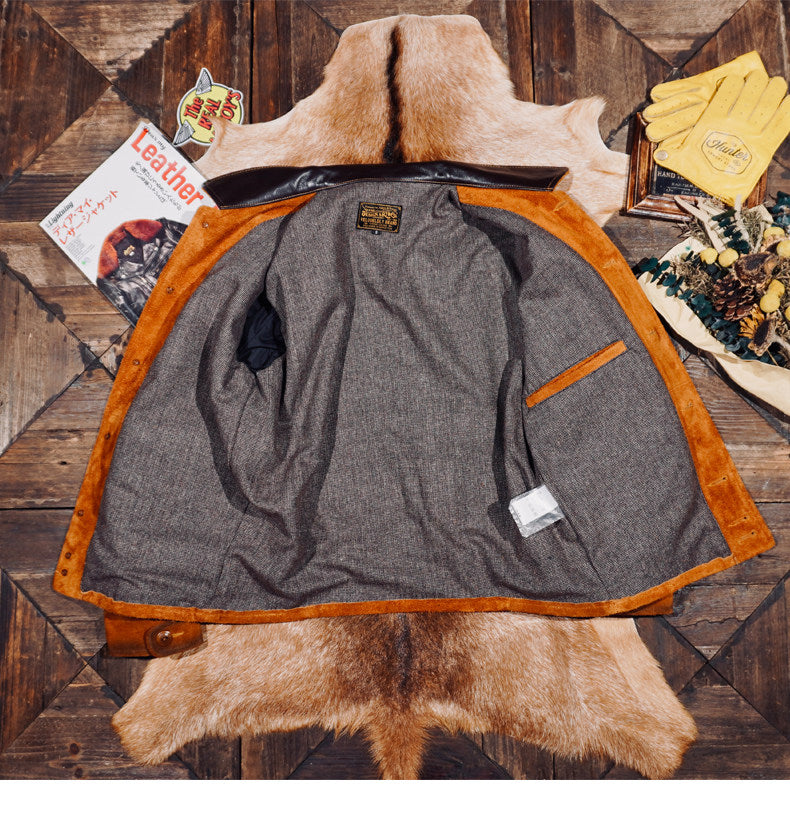 ★ヴィンテージ復刻 ヌバックレザー ウエスタンジャケット★S~5XL