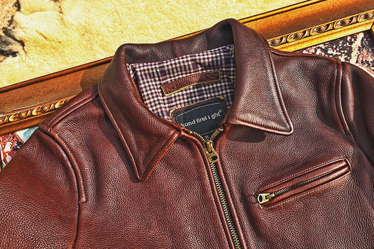 ◇30’S ヴィンテージ復刻 1.8㎜ カウレザー シングルライダースジャケット◇M~5XL