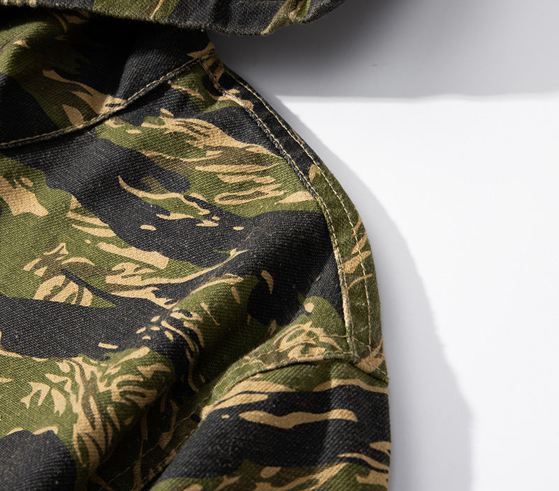 ◇コットン タイガーカモフラージュ ミリタリーアノラックジャケット◇S~2XL