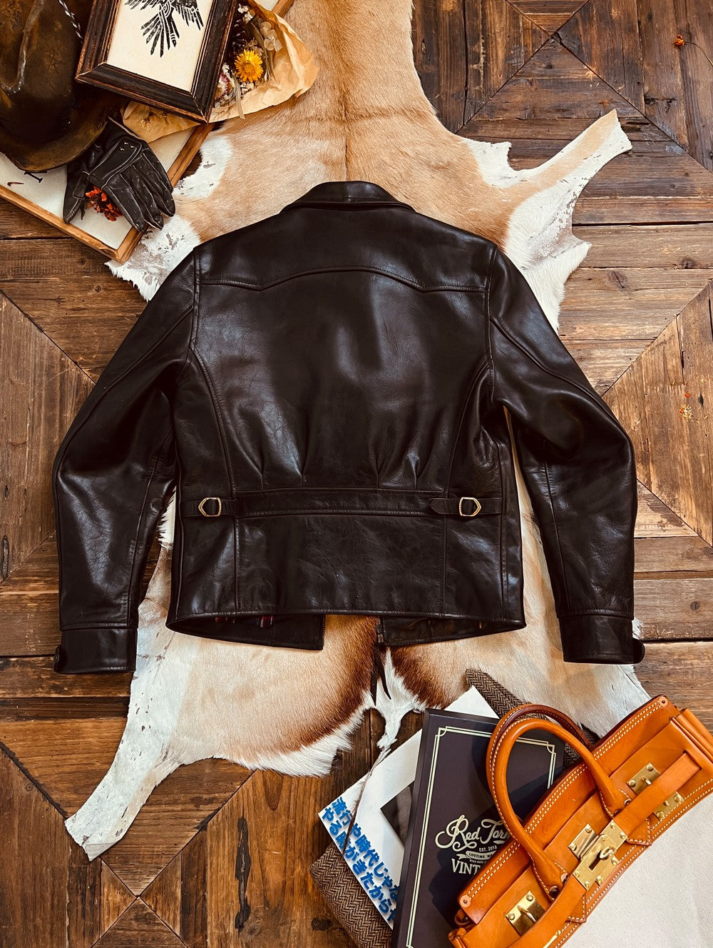 1930’s復刻型 オイルカウレザー シングルライダース ジャケット S~3XL