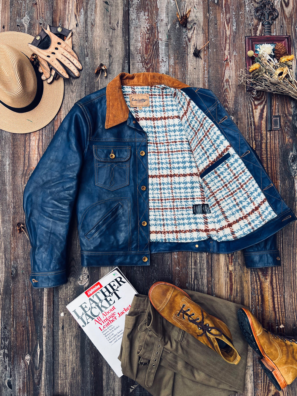 昨シーズン物売り切りセール☆ヴィンテージ復刻 11MJZ型 ウエスタンステッチ インディゴホースハイドレザージャケット☆S~4XL