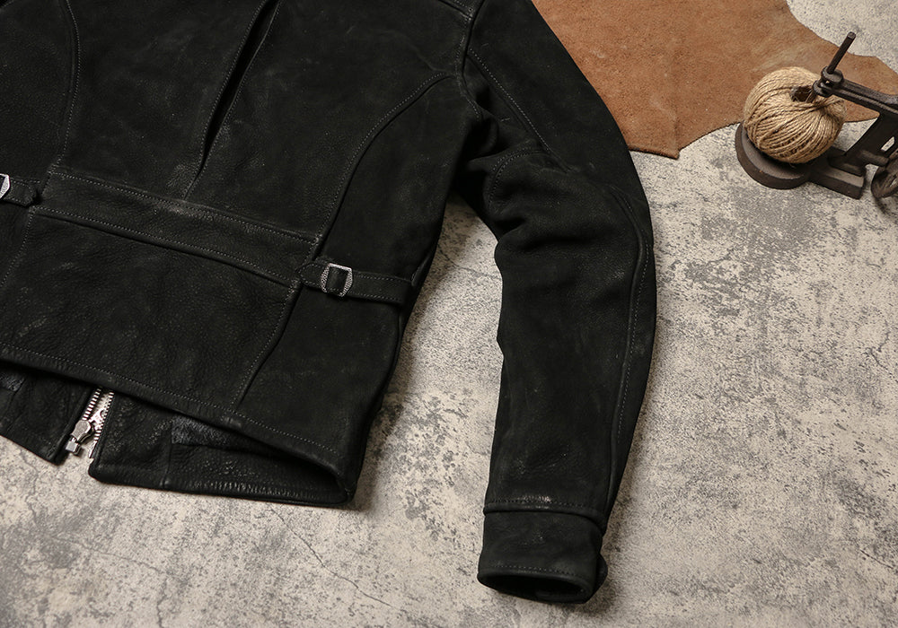 1930’s ヴィンテージ復刻型 ヌバックカウレザー シングルライダース ジャケット M~5XL